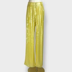 NWT $300 Staud Yellow Sequin Designer Cocktail pants Small/4 NWT Trouser